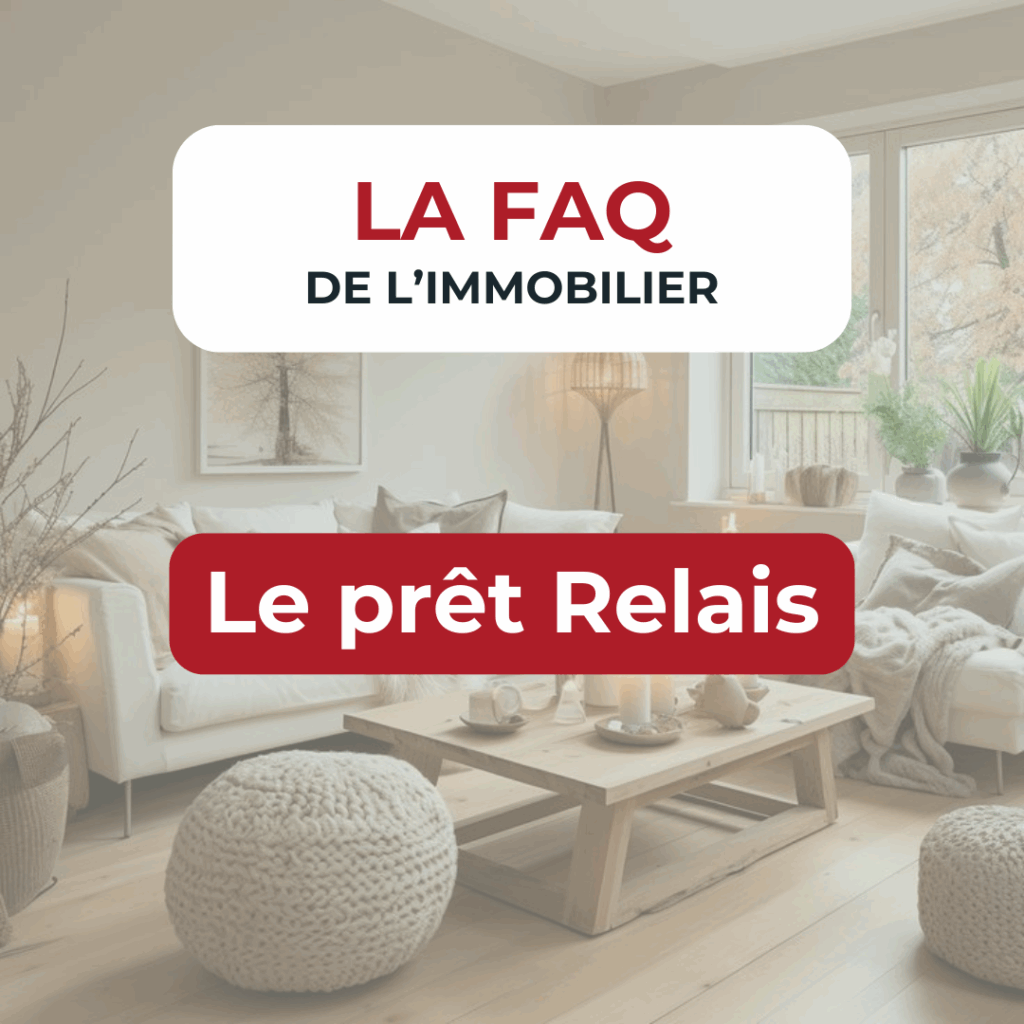 Salon moderne avec FAQ sur prêt relais